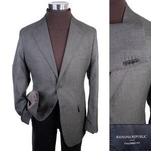 Banana Republic Tailored Fit Sport-coat 40R Olive Green Casual Jacket 2-Button